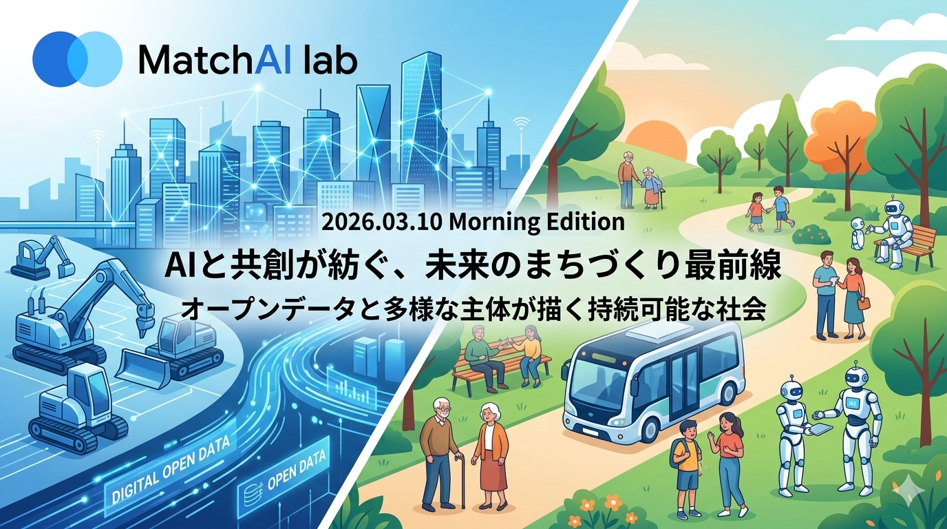 【2026年03月10日 Morning Edition】AIと共創が紡ぐ、未来のまちづくり最前線
