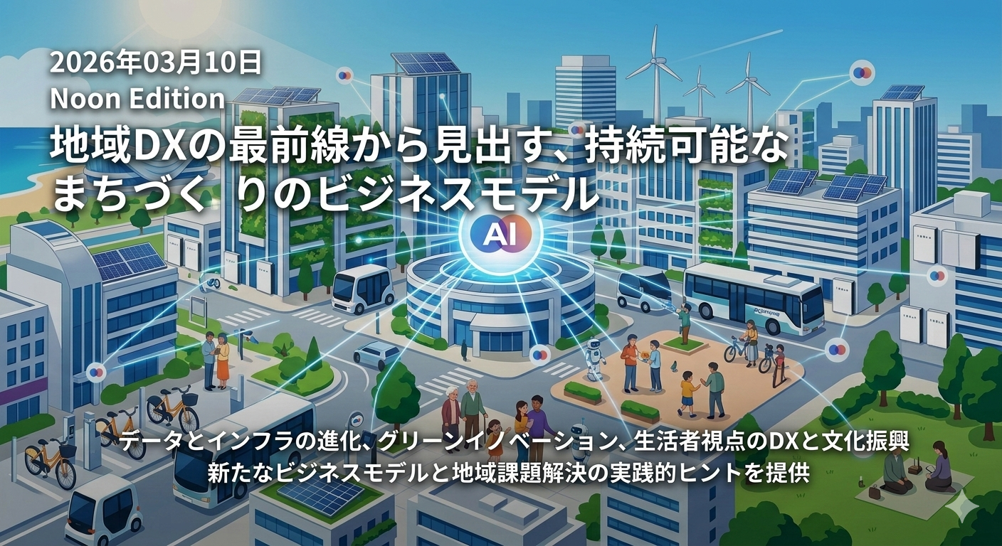 2026年03月10日 Noon Edition：地域DXの最前線から見出す、持続可能なまちづくりのビジネスモデル