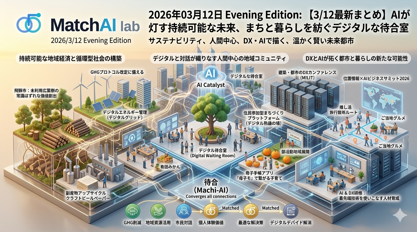 2026年03月12日 Evening Edition：AIが灯す持続可能な未来、まちと暮らしを紡ぐデジタルな待合室